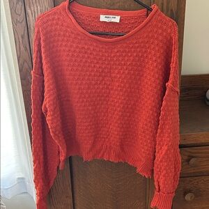 NanaMacs Textured Red Women's Sweater